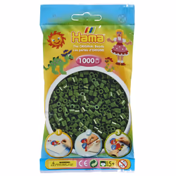 Hama Beads Midi Sachet 1000 perles vert forêt, Kit de loisirs créatifs pour enfants, 5 an(s), Multicolore, 1000 pièce(s)