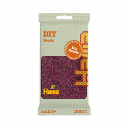 Hama MIDI SACHET 1000 PERLES BIO PRUNE, Kit de loisirs créatifs pour enfants, 5 an(s), Multicolore