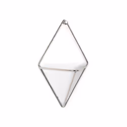 Umbra 470753-670, Kit de plantation en pot, Mural, Laiton, Vitrocéramique, Cuivre, Résine, Argent, Blanc, Triangle, Intérieur ...