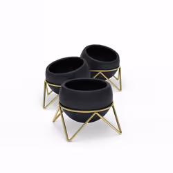 Umbra 1013191-1137 pot à fleurs Intérieure Kit de plantation en pot Autonome Vitrocéramique, Métal Noir, Laiton