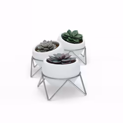 Umbra 1013191-670, Kit de plantation en pot, Autonome, Vitrocéramique, Métal, Nickel, Blanc, Rond, Intérieure