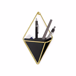 Umbra 470753-1137 pot à fleurs Intérieure Kit de plantation en pot Mural Laiton, Vitrocéramique, Cuivre, Résine Noir, Or