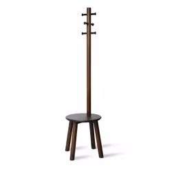 Umbra 1014257-048, Colonne, Métal/bois, 6 crochet(s), Noir, Noyer, Métal / Bois, Modem