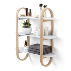 Umbra Bellwood Mural Bois Naturel, Blanc