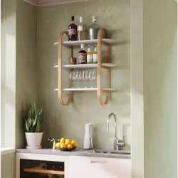 Umbra Bellwood Mural Bois Naturel, Blanc
