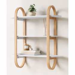 Umbra Bellwood Mural Bois Naturel, Blanc