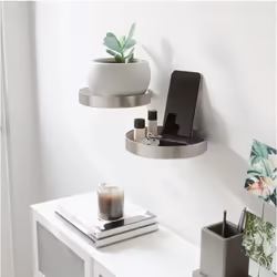 Umbra Perch Tablette flottante Mural Acier Nickel