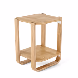 Umbra Bellwood, Table basse, Forme carrée, 2 pieds, Bois naturel