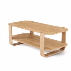 Umbra Bellwood, Table basse, Forme rectangulaire, 2 pieds, Bois naturel