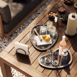 Umbra 1018015-1202 plateau repas Plateau de service classique Ovale Gris