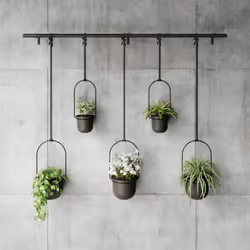 Umbra Triflora Intérieure Kit de plantation en pot Support Métal, Polypropylène (PP) Noir, Gris