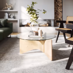 Umbra 1018611-390 Table à café, latérale et de salon Table basse Forme arrondie 3 pieds