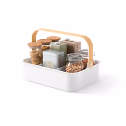 Umbra 1019942-668, Boîte de rangement, Naturel, Blanc, Rectangulaire, Plastique, Bois, Monochromatique, Intérieure