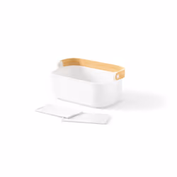 Umbra Bellwood Panier de rangement Rectangulaire ABS, Frêne, Nylon, Silicone Blanc, Bois