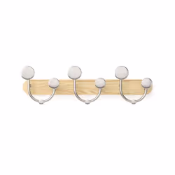 Umbra 1019559-392, Intérieure, Patère, Naturel, Argent, Bois, Vis, 17 kg