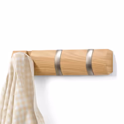 Umbra Flip, Extérieure, Crochet universel, Argent, Bois, Acrylonitrile-Butadiène-Styrène (ABS), Bois, 6 cm, 300 mm