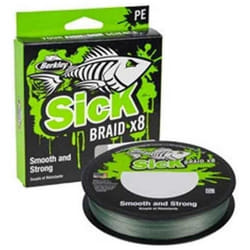Tresse de Pêche - BERKLEY - Sick Braid - 0.08mm - 6.0kg - 13lb - Vert Mousse