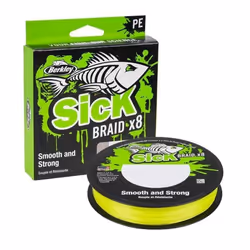 Tresse de Pêche - BERKLEY - Sick Braid - Jaune Haute Visibilité - 0.33mm - 150m - 38.1kg