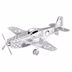 Fascinations Mustang P-51, Aéronef, Métal, Argent