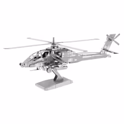Metal Earth AH-64 Apache, Modèle réduit de giravion, Kit de montage, McDonnell Douglas AH-64 Apache, Garçon/Fille, Métal, Int ...