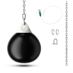 COSTWAY Sac de Frappe Lourd de lEau avec Crochet Chaîne Métallique Réglable Boucles d’Assurance et Injection d’Eau Charge 50KG