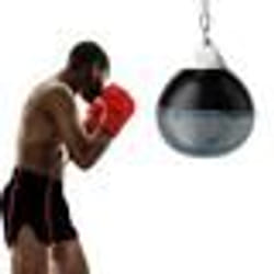 COSTWAY Sac de Frappe Lourd de lEau avec Crochet Chaîne Métallique Réglable Boucles d’Assurance et Injection d’Eau Charge 85KG Noir