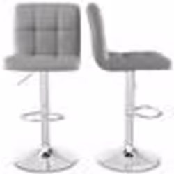 COSTWAY Lot de 2 Tabourets de Bar en Cuir PU Hauteur du Siège Réglable 65-85 cm avec Dossier Surélevé Repose-Pieds&Base en Mé ...