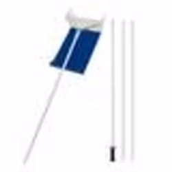 COSTWAY Pelle à Neige pour Toit Extensible à 624 cm-en Aluminium-Tissu Oxford 451 x 42 cm-4 Tiges-Tête Elargie-Poignée Antidé ...