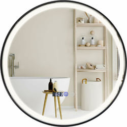 Costway - Miroir Salle de Bain led à 3 Couleurs & Luminosité Réglable, Miroir Mural Anti-Buée, Miroir Lumineux avec Interrupteur Tactile et Fonction