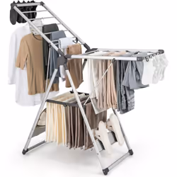 Description générale Ce séchoir à linge à 2 niveaux est un accessoire essentiel pour optimiser votre espace de séchage. Équip ...