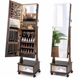 À propos de cet article 【Fonctionnalité 3 en 1】Cette armoire à bijoux autoportante sert également de miroir pleine longueur e ...