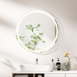 Costway - Miroir Salle de Bain led, Miroir Lumineux Salle de Bain Anti-Buée avec 3 Couleurs et Luminosité Réglables, Fonction de Mémoire, Miroir
