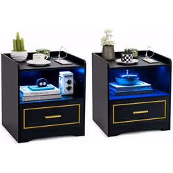 À propos de cet article 【Station de charge au chevet】 1 port USB et 1 port type-C dans la table de chevet vous permet de rech ...