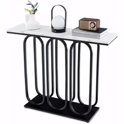 Description générale La table console est un meuble d'entrée idéal, offrant un plateau spacieux de 100 x 30 cm (L x l) pour e ...