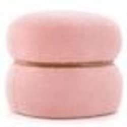 Pouf Ovale COSTWAY Tabouret en Tissu de Sherpa Base Stable et Patins Antidérapants Repose-pieds Polyvalent Rose