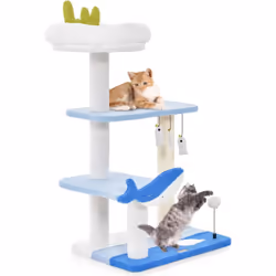 Caractéristiques : Le perchoir recouvert de peluche permet à vos chats de profiter du paysage 2 plates-formes spacieuses offr ...
