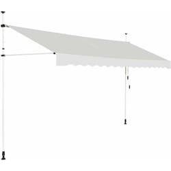 Store Banne Manuel Rétractable de 3,5 x 1,25M avec Manivelle Hauteur Réglable 200-300CM, Auvent de Terrasse en Aluminium Tissu Oxford Imperméable