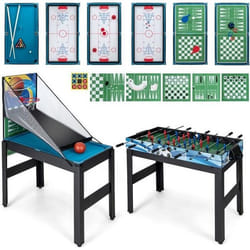 COSTWAY Table de multi-jeux 15 en 1-Basket-Babyfoot-Billard-Hockey-Bowling-Ping-pong-Jeu de palets-Accessoires-123 x 105 x 905 cm