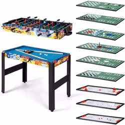 Table de Baby-Foot 12 en 1 - COSTWAY - Dimension 105 x 106 x 905 cm - Matériaux MDF métal plastique