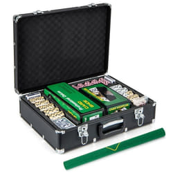 Mallette de Poker - COSTWAY - 600 Jetons + 6 Jeux de 54 Cartes + 5 dés + 3 Dealer Croupiers et Mélangeur de Cartes Feutre de Poker