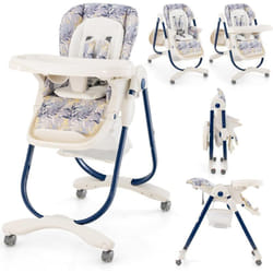 Costway - Chaise Haute Bébé Convertible, Chaise Portable pour Tout-Petits avec Double Plateau, Siège Enfant avec Hauteur/Dossier/Repose-Pieds