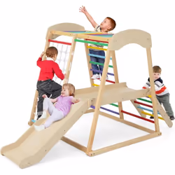 À propos de cet article 【Aire de jeux intérieure】Le jeu d'escalade en bois offre aux enfants différentes options de jeu pour ...