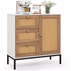 À propos de cet article 【Design Cannage】Ce buffet cuisine mélange les styles moderne et campagnard, ce qui ajoute une touche  ...