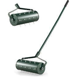 Costway - Aérateur à Gazon Roulant de 44 cm, Scarificateur Manuel avec Poignée Amovible de 128 cm Pointes de Dents pour Ameublir Le Sol, Aération de