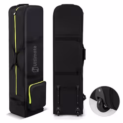 COSTWAY Sac de Voyage de Golf Pliable-à Roulettes-Oxford Etanche-Poches de Rangement-Fermeture Eclair et Clé-Housse de Club-N ...