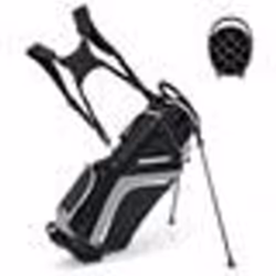 COSTWAY Sac de Golf Trépied-Capuche Anti-pluie-Séparateurs Supérieurs à 14 Directions-6 Poches-Sac Isotherme-Double Sangle-Gr ...