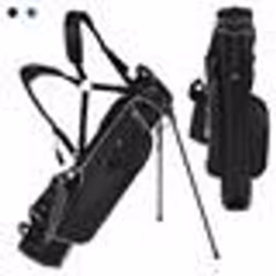 COSTWAY Sac de Golf Trépied Portable-Compartiments à 4 Voies-4 Poches Zippées-Sac Isotherme-Bandoulière Double-Housse de Plui ...
