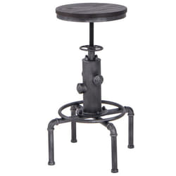 Tabouret de Bar COSTWAY Hauteur Réglable 595-75cm Style Industriel avec Repose-Pied et Siège Rotable à 360°Charge Max 150 KG