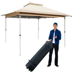 COSTWAY Pavillon de Jardin Instantanée 36x36 m-Anti-UVImperméable-3 Hauteurs-Sac à Roulettes-Dessus Ventilé-4 à 6 Personnes