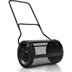 Costway - pandeur à Compost de 60,5 cm Rouleau en Treillis Métallique, Épandeur de Gazon avec Poignée en Forme de 'u' Loquets Latéraux, pour